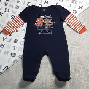 $1 | 3-6m | George | Hockey Raccoon Jumpsuit/Footies